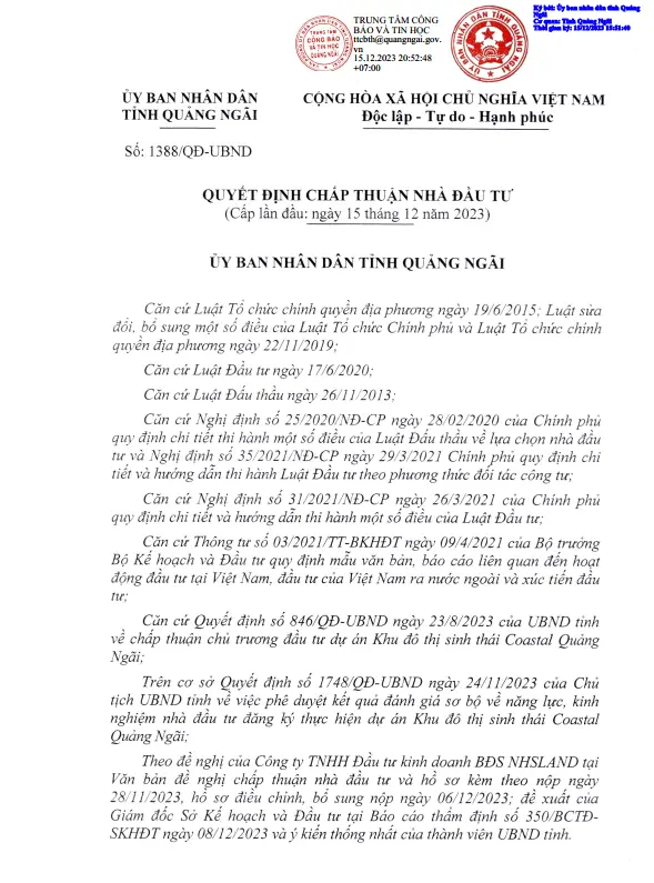 Pháp lý Coastal Quảng Ngãi