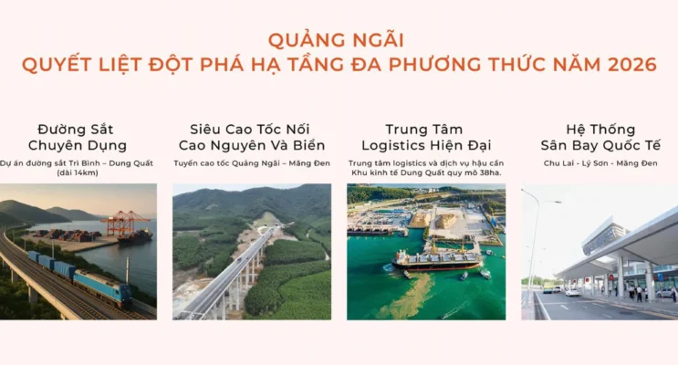 Hạ tầng Quảng Ngãi phát triển trong năm 2026