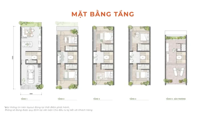 Mặt bằng tầng nhà vườn Coastal Quảng Ngãi