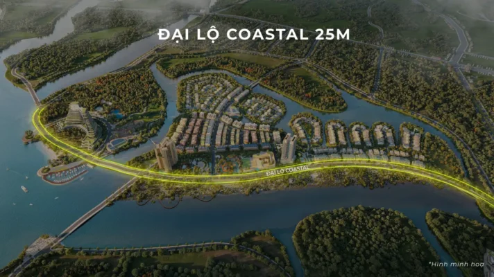 Đại lộ Coastal - Đại lộ lớn nhất xuyên tâm dự án Coastal Quảng Ngãi rộng 25m sẽ là tuyến đường giao thông, kết nối chính của dự án