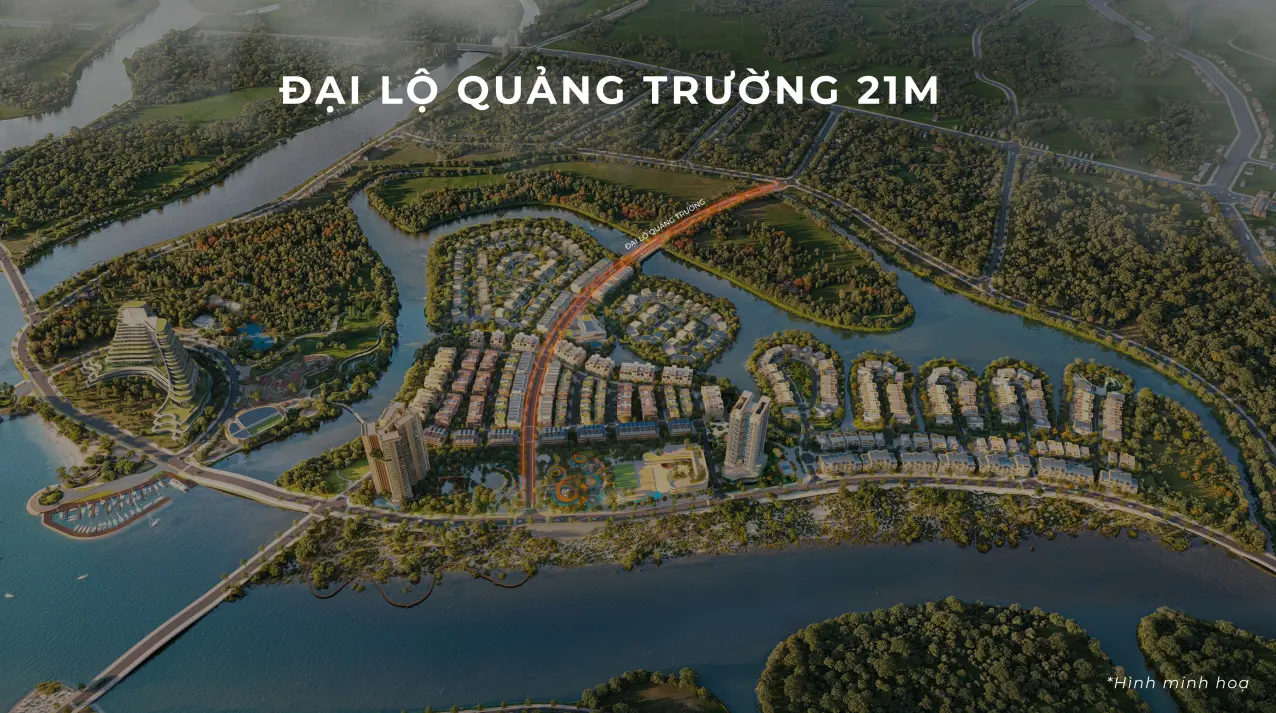 Đại lộ Quảng Trường rộng 21m không chỉ là tuyến đường giao thương mà còn lại điểm kết nối đến hệ thống giao thông khi được quy hoạch kết nối đến đường ven biển Dung Quất - Sa Huỳnh
