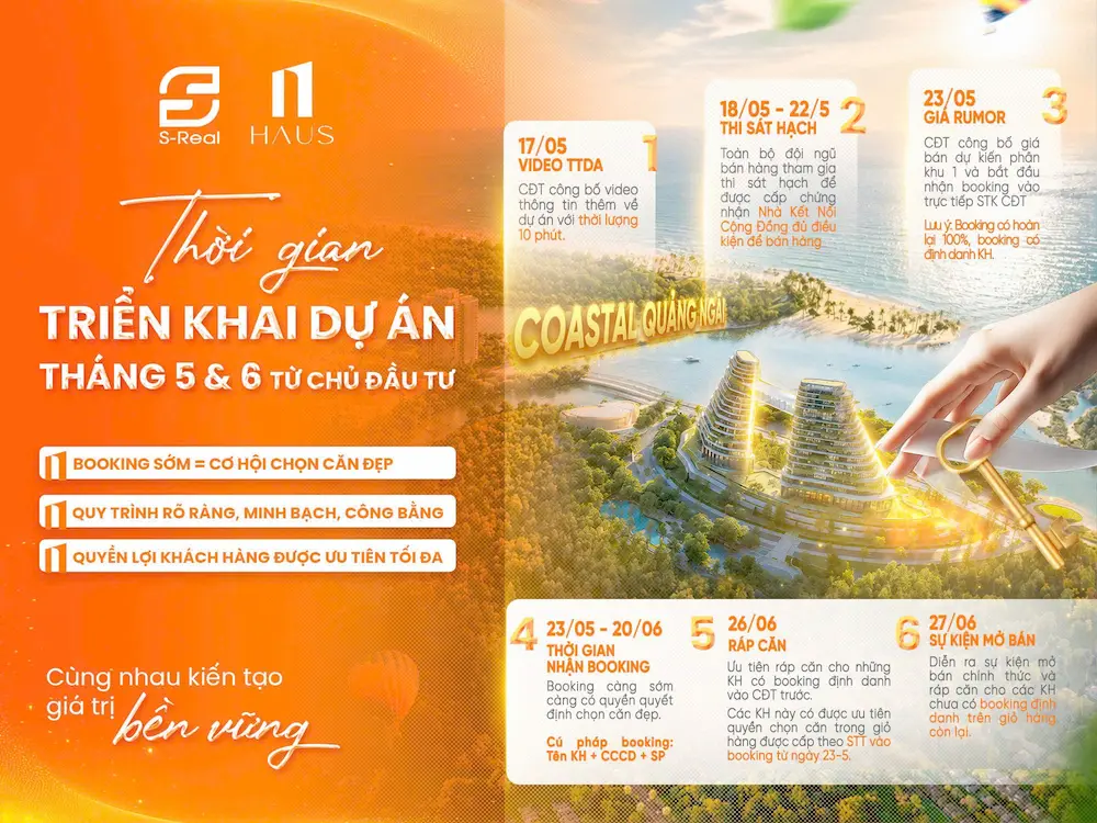 lộ trình triển khai Coastal Quảng Ngãi tháng 5 6 - 2026
