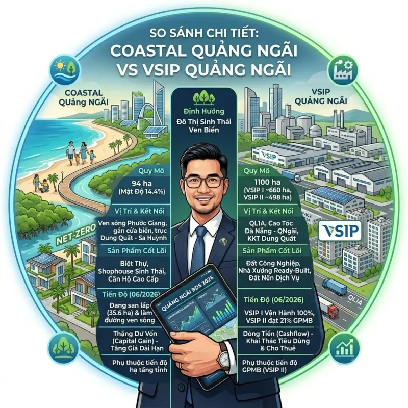 So sánh Coastal Quảng Ngãi và VSIP Quảng Ngãi