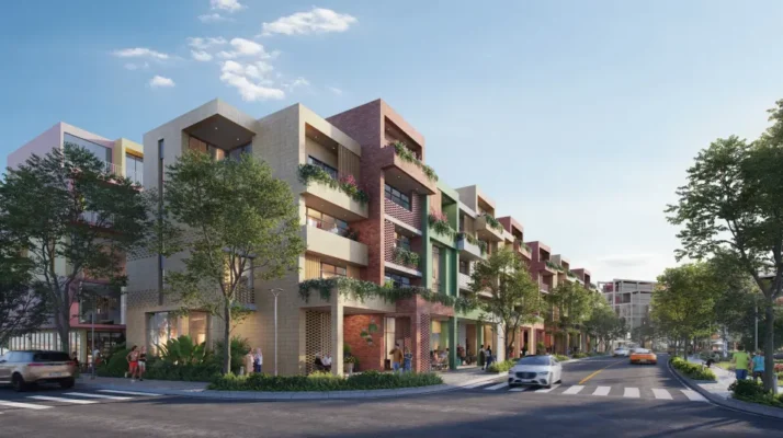 Những dãy nhà tại Coastal Quảng Ngãi được thiết kế theo trật tự tự do, những dãy nhà không đồng bộ hoàn toàn mà mỗi căn nhà đều có thiết kế khác biệt