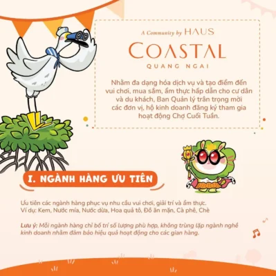 Thông tin chi tiết thuê mặt bằng chợ cuối tuần Coastal Quảng Ngãi 1