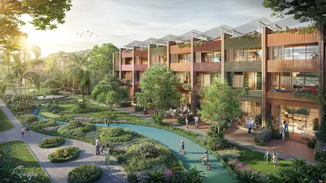 Không gian xanh và cảnh quan sinh thái thiết kế sau mỗi dãy nhà tại Coastal Quảng Ngãi