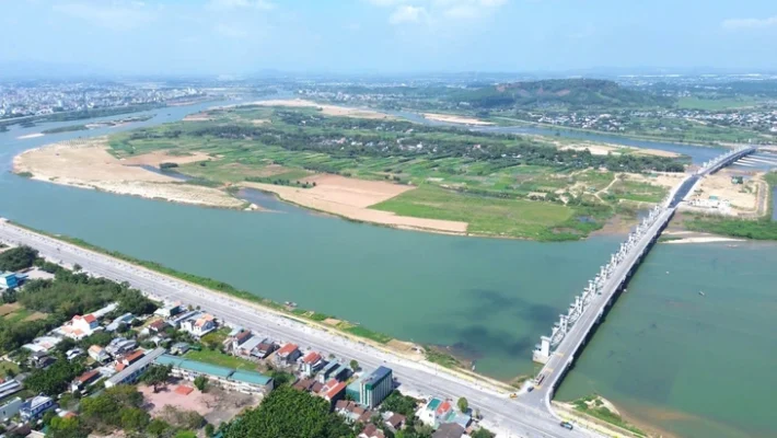 Khu Đô Thị Mới An Phú (Đảo Ngọc Sông Trà Khúc) - phối cảnh tổng quan trên cao của dự án