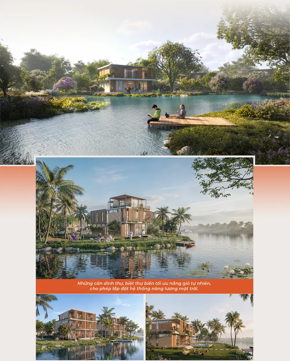 Những căn dinh thự, biệt thự biển tối ưu nắng gió tự nhiên, cho phép lắp đặt hệ thống năng lượng mặt trời